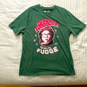 A Christmas Story holiday T-shirt.
